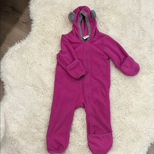Adorable Magenta Hoodie Fleece Onesie
